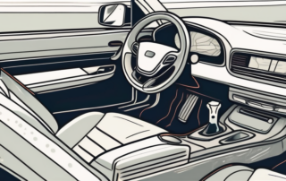 An interior of a car focusing on a plastic surface
