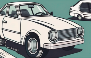 A car with a detached side mirror