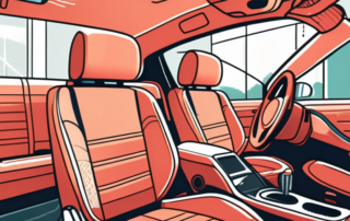 The interior of a car being cleaned