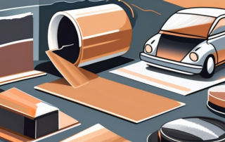 Various types of sandpaper lying next to a glossy