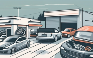 Various car parts such as tires