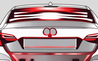 The rear of a car with its taillights being wrapped in a translucent red foil