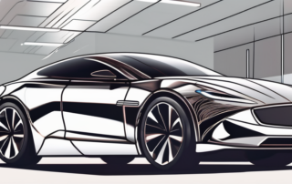 A car being wrapped in a glossy