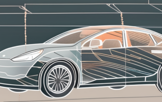 A car with different types of adhesive film being applied on various parts
