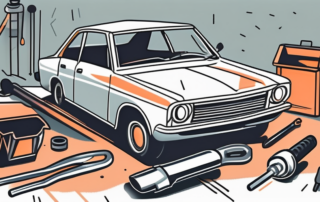 A car with its hood open