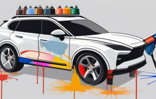 A variety of automotive paint spray guns