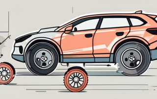 A car with its wheels removed