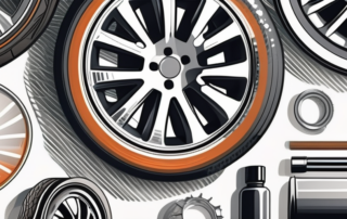 Various types of wheel cleaners and tools neatly arranged