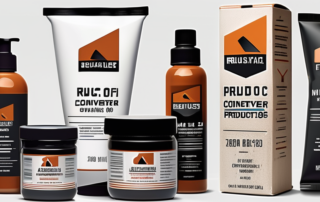 Several rust converter products in black packaging