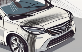 A car with visible paint scratches on the side