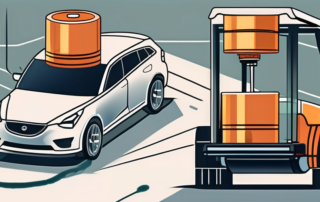 A car with a visible brake system