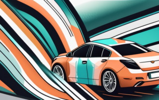 A car with a vibrant