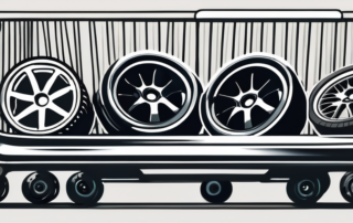 Various car parts such as wheels