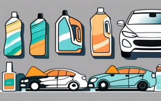 Several car cleaning tools like brushes