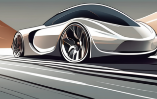 A sleek car with shiny aluminium wheels