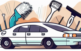 A car with a sparkling clean windshield