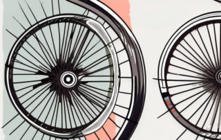 A bicycle wheel with shiny spokes