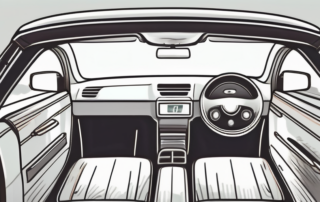 A car with its hood open