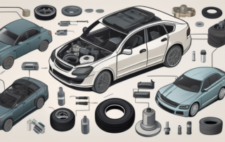 Various types of car parts (like tires