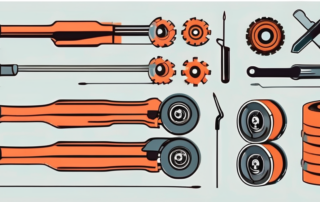 A set of car wheels being repaired