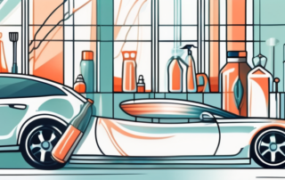 A car with gleaming windows and mirrors