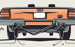 A rear bumper of a car with visible tools such as a screwdriver