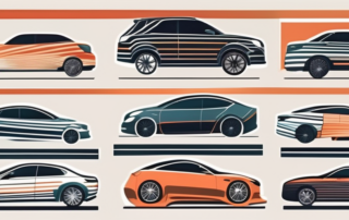 Various car models showcasing different styles of decorative stripes