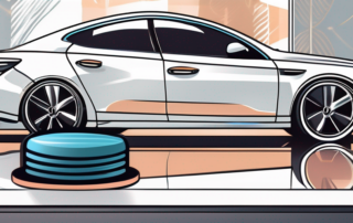 Various professional car polishing products arranged on a table