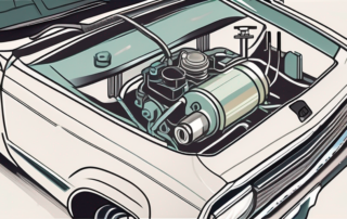 A car with an open hood