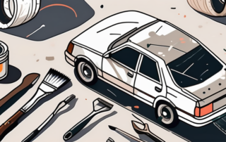 A car with visible paint damage from stone chips