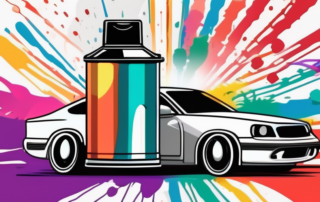 A spray paint can in the middle of a burst of color