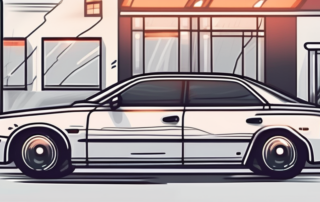 A car with various types of lights highlighted