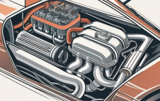 A car with an exposed engine