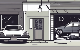 A car with a broken headlight