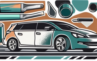 A car with visible stone chips on its surface