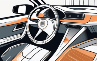 A car interior showing a seat with visible scratches