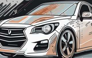 A car's hood with a visible stone chip