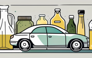Various household items like vinegar