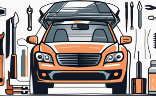 A car in the process of being professionally foiled