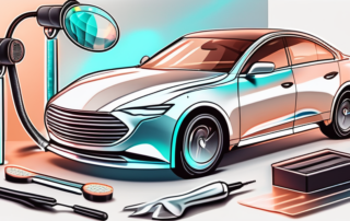 A car with a gleaming