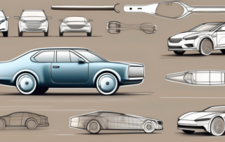 Various tools and materials used in car design