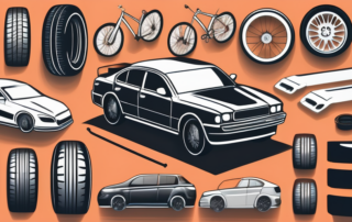 Various car parts like tires