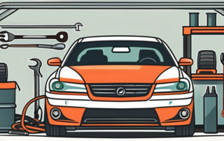 A car with its hood open