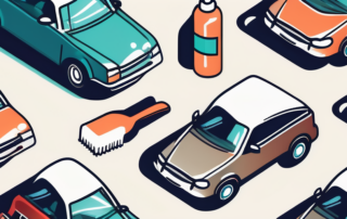 Several different types of cleaning supplies