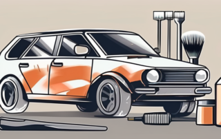 A car with visible scratches on its paintwork