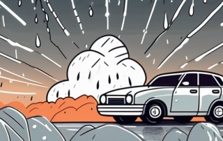 A car with visible hail damage