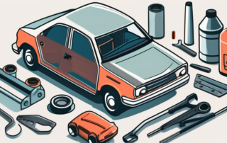 A car with its hood open