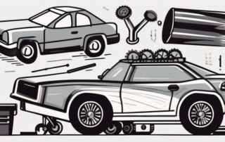 Various car parts like engine