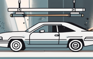 A car being painted with a paint roller