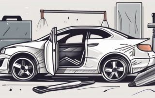 A car with visible deep scratches on its side